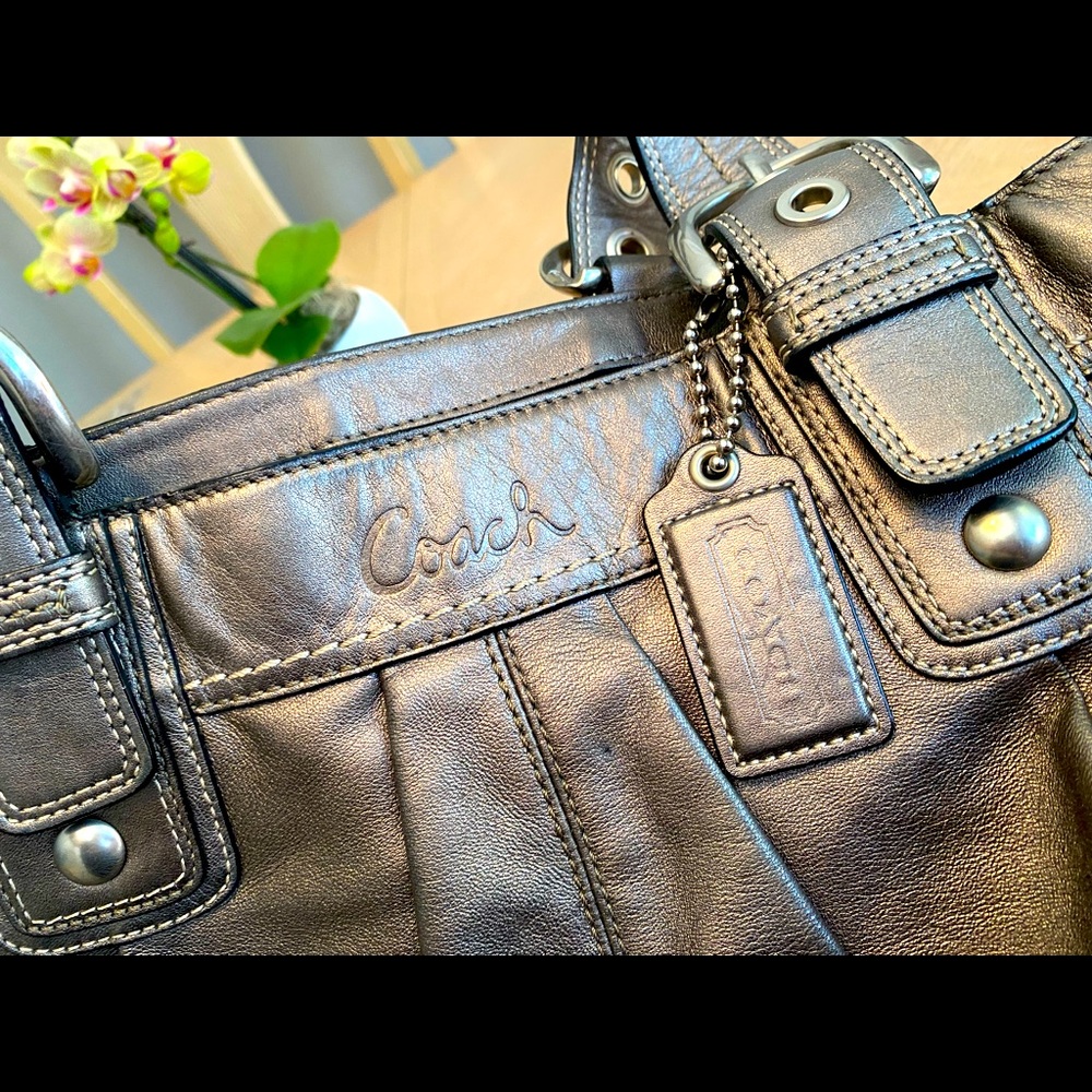 Coach Ashley Metallic Leather Purse